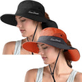 ZOORON Women's Ponytail Safari Sun Hat, Wide Brim UV Protection Outdoor Bucket by ZOORON