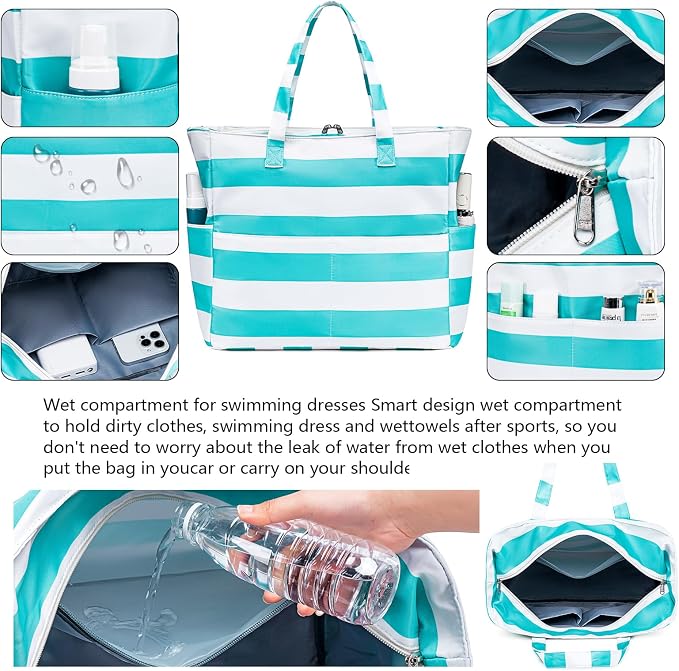 Beach Pool Bags Tote for Women Ladies Large Gym Tote Carry On Bag - Image 6