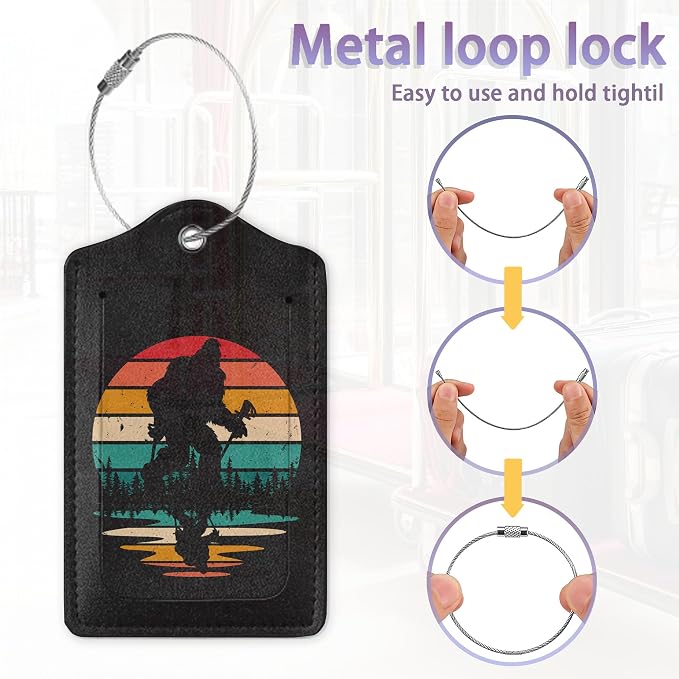 2Pcs Luggage Tag for Suitcase Sasquatch Cute Suitcase Tag - Image 4