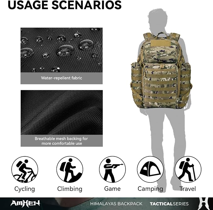 52L Tactical Backpack Military Molle Assault Pack - Image 5