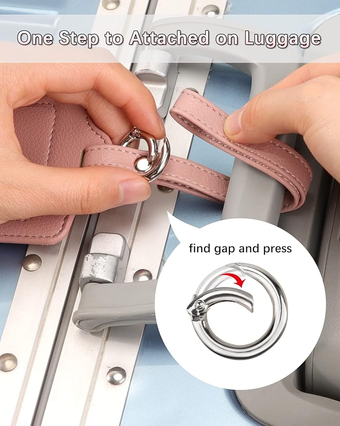 Teskyer Luggage Tags, 3 Pack Premium PU Leather Luggage Tags - Image 6