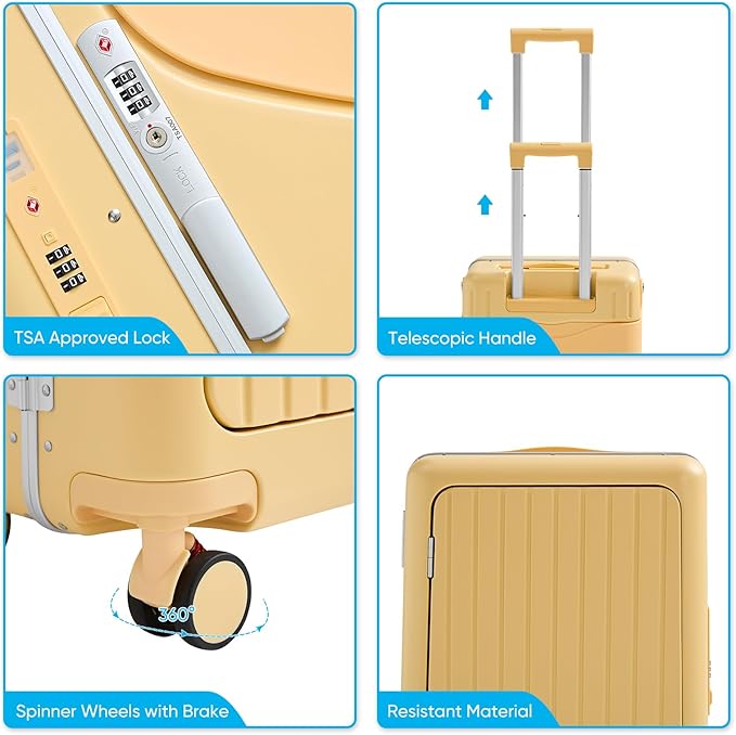 TABU 20" Ride-on Luggage with Seat，Front Opening Carry-On Hardshell Ride On - Image 6
