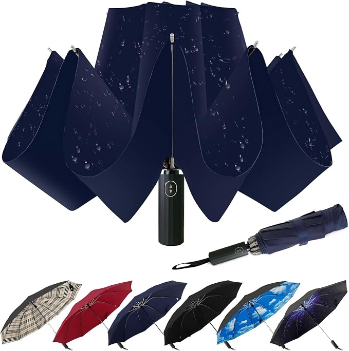 LLanxiry Compact Travel Umbrella, Mini Windproof Umbrellas by LLanxiry