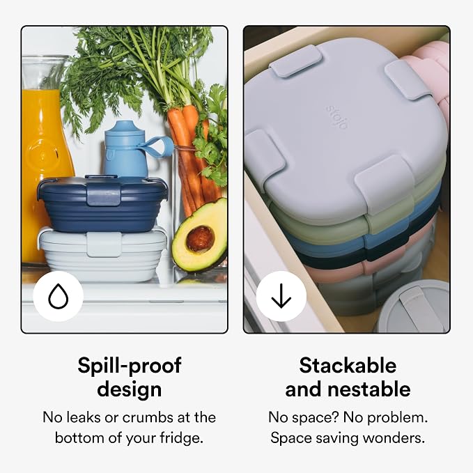 STOJO Collapsible Sandwich Box – 24oz, Reusable Food Storage Container - Image 5