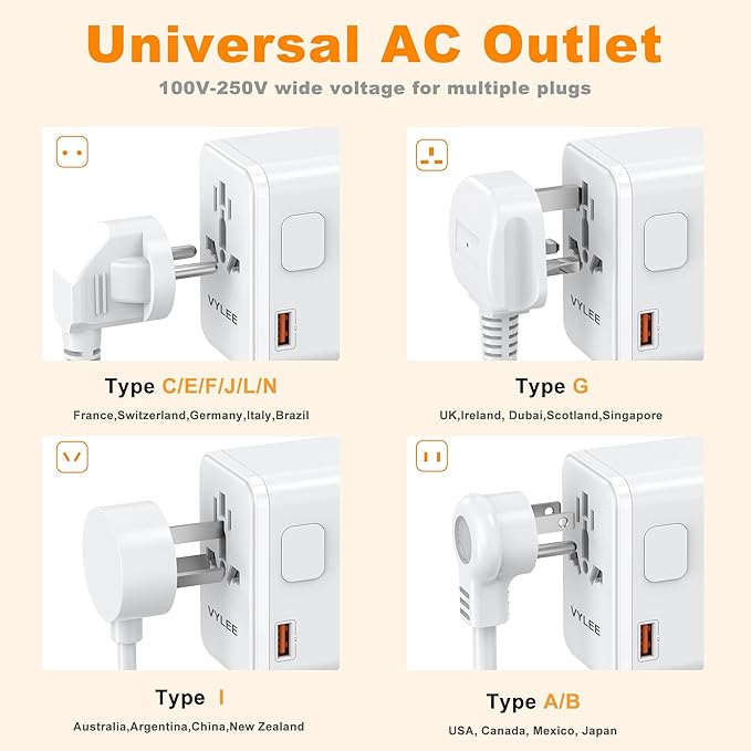 PD100W GaN Universal Travel Adapter, International Power Adapter in One - Image 5