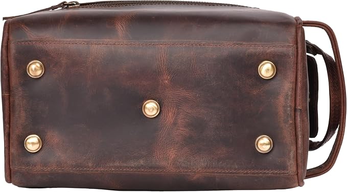 LEATHER VILLAGE Premium Leather Toiletry Travel Pouch - Image 9