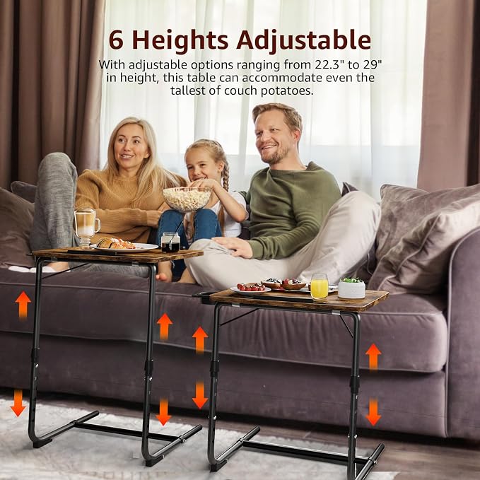 Folding TV Tray Adjustable Dinner - Image 4