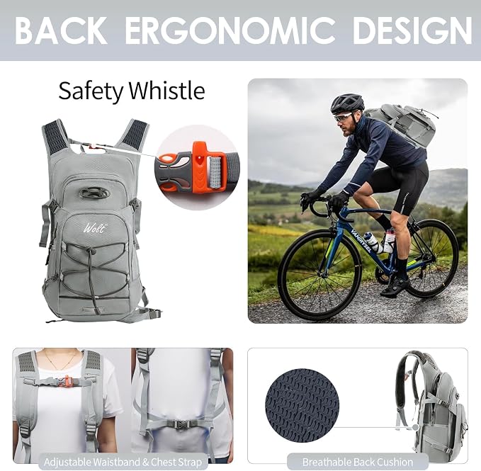 WOLT Hydration Backpack 18L Hiking Water Backpack - Image 6
