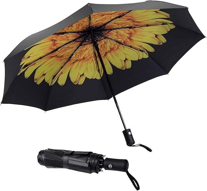 SY COMPACT Travel Umbrella Windproof Automatic Umbrellas Small Compact UV Sun by SYCOMPACT