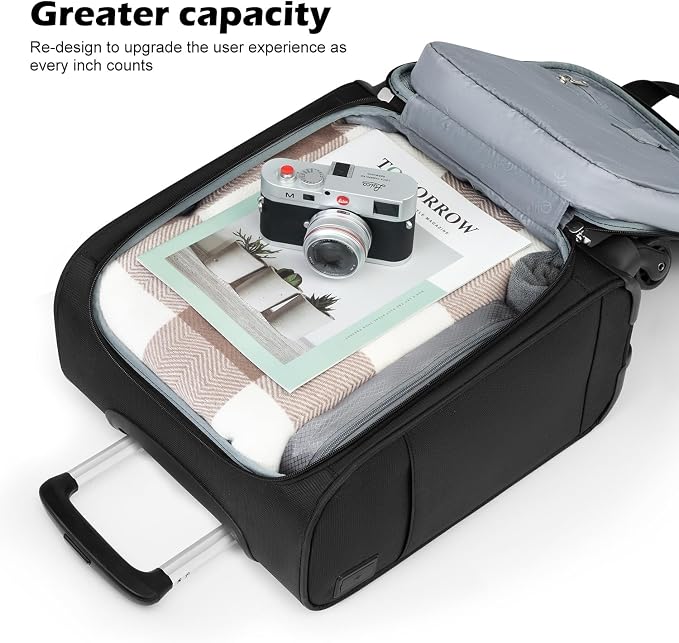 Coolife Underseat Carry On Luggage Softside Lightweight Rolling Travel Bag - Image 5