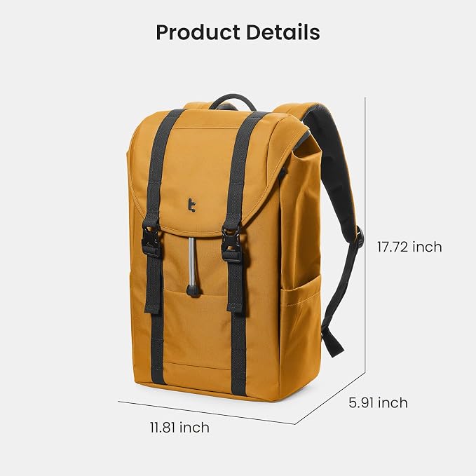 tomtoc Flap Laptop Backpack, Lightweight, Water-Resistant Casual Daypack - Image 9