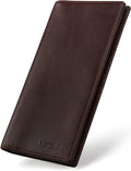 VISOUL Mens Leather Long Checkbook Bifold Wallets by VISOUL