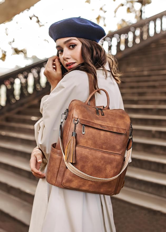 Shrrie Vegan Leather Laptop Backpack - Image 2