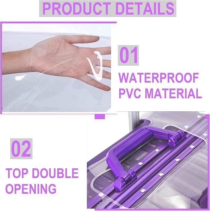 3 PCS PVC Luggage Protector Covers - Image 2