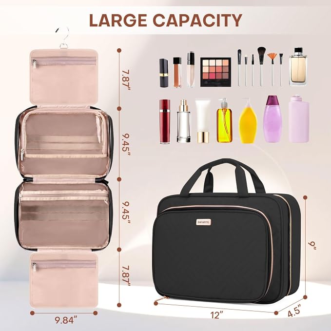8L Travel Toiletry Bag with Jewelry Organizer - Image 2