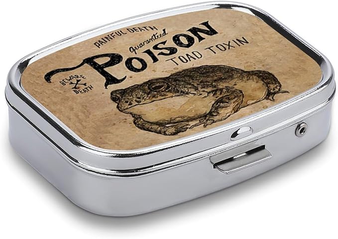 Metal 2 Compartment Pill Organizer Travel Friendly Portable Compact Pill Box - Image 2