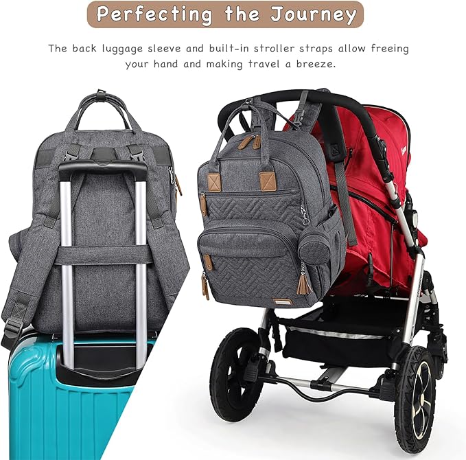 iniuniu Diaper Bag Backpack, 4 in 1 kit Large Unisex Baby Bags - Image 6