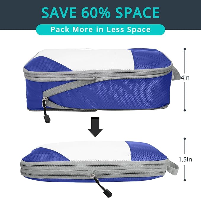 Compression Packing Cubes 6 Set, Compressible Space-Saving Packing Cubes - Image 2