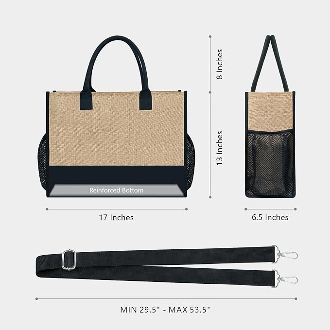 TOPDesign Personalized Initial Canvas Tote Bag, - Image 2