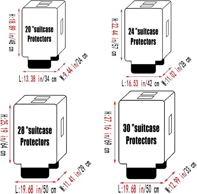 Clear PVC Luggage Cover 3 Piece Set, 0.2mm Thick Lightweight Waterproof - Image 2