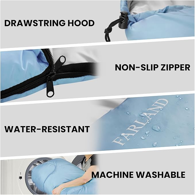 FARLAND Sleeping Bags 30℉ for Adults Teens Kids - Image 7