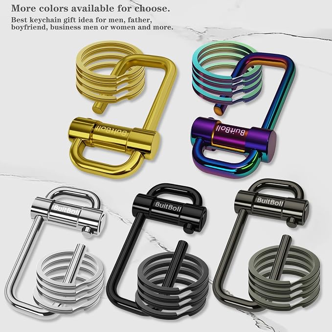 Key Chain, Heavy Duty Lock Key Ring Keychain Clip Key Holder Organizer - Image 5