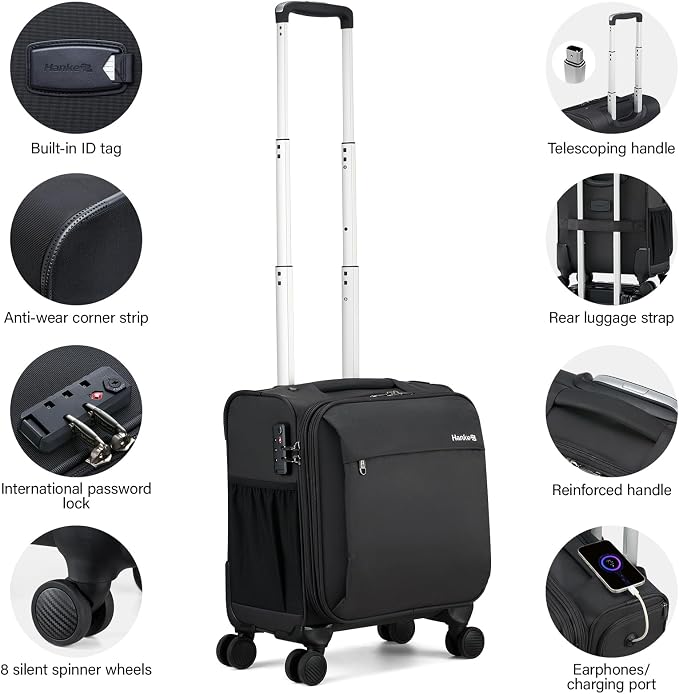 Hanke 16 Inch Underseat Carry On Luggage - Image 4