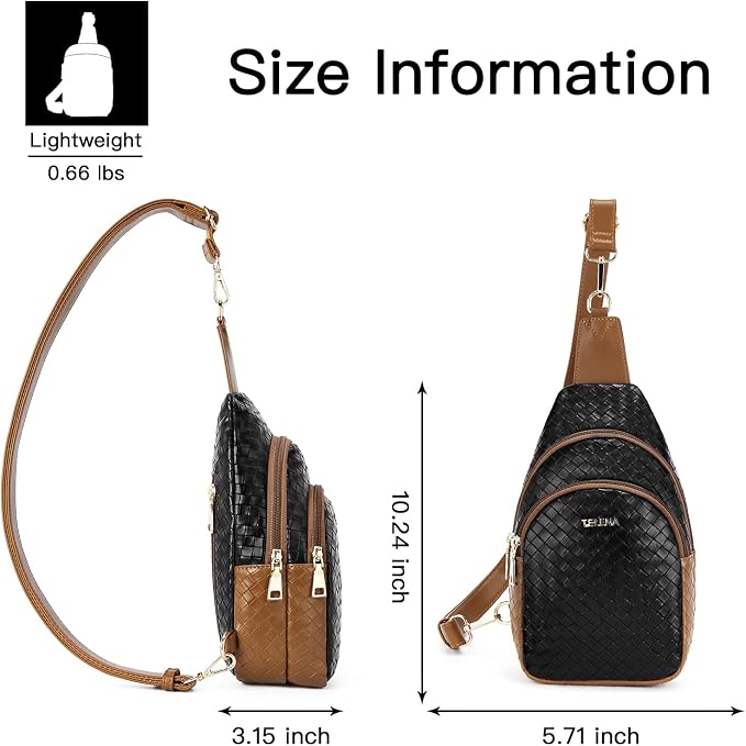 Telena Small Sling Bag for Women Leather Crossbody Fanny Packs Chest Bag for - Image 5