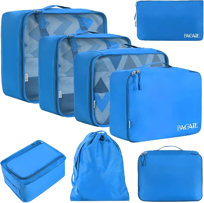 BAGAIL 8 Set Packing Cubes Luggage Packing Organizers by BAGAIL