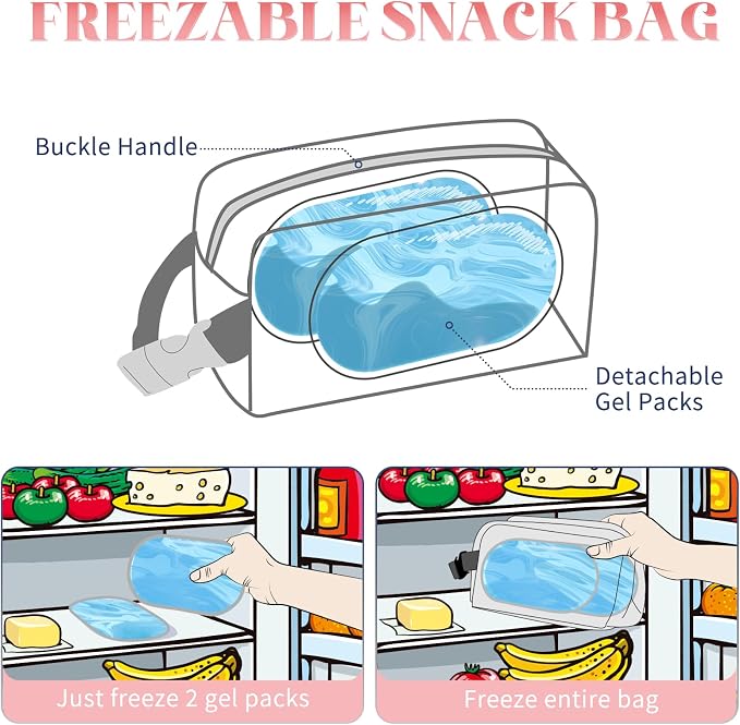 Freezable Lunch Bag, Freezable Snack Bag, Mini Cooler Bag - Image 2