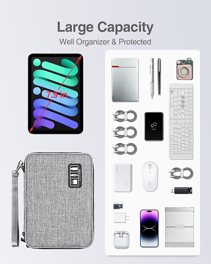 Luxtude Electronics Organizer, Portable Cable Organizer Bag - Image 3