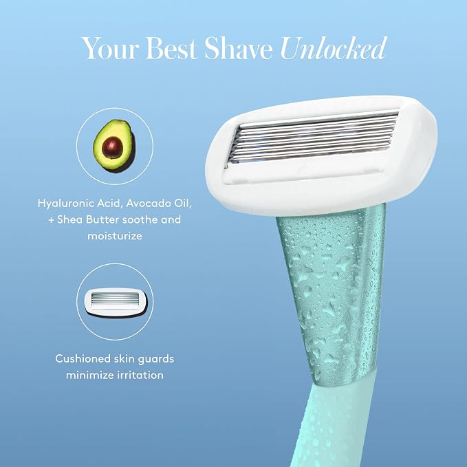 Women's Razor Shave Kit, 1 Mint Razor Handle + 6 Blade Refills - Image 5