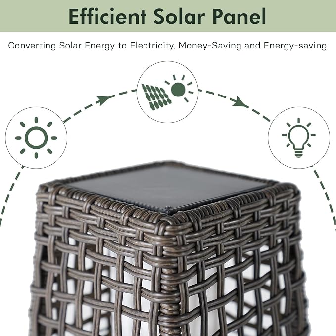 Grand patio Solar Outdoor Floor Lamp Solar Powered Lantern Water-Resistant - Image 5