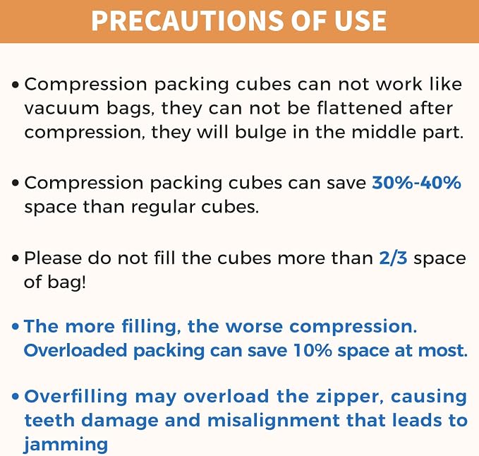 BAGAIL 4 Set/6 Set/8 Set Compression Packing Cubes Travel Accessories - Image 7