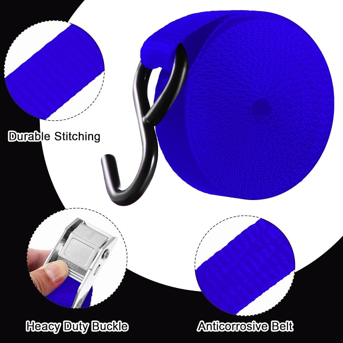 16 Pcs Cambuckle Tie Down Straps 1763lbs Break Strength Securing Straps 1'' x - Image 3