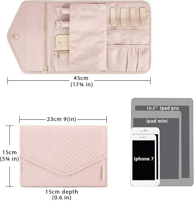 BAGSMART Travel Jewelry Organizer Roll Foldable Jewelry Case - Image 4