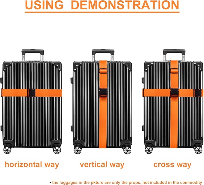 Luggage Straps for Suitcases TSA Approved Travel Belt 4 Pack by Chelmon - Image 5
