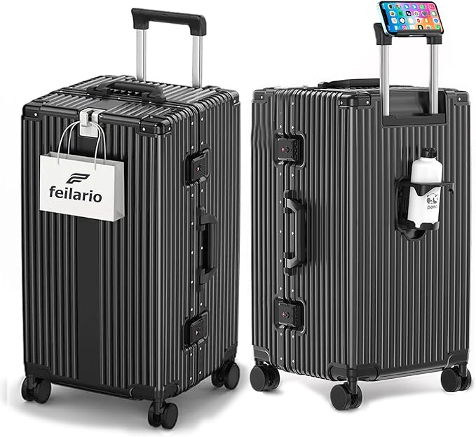 feilario 29in Super Large Captain Aluminum Frame Hardside Spinner Wheels Luggage by feilario