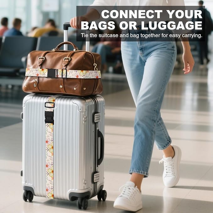 2 Pack Luggage Straps, Adjustable Cute Printing - Image 3