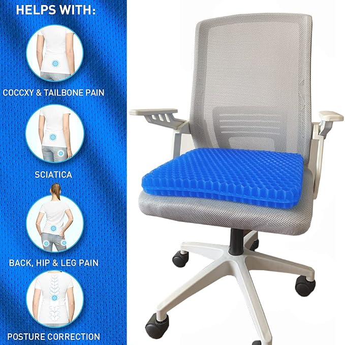 Gel Seat Cushion, Office Seat Cushion Chair Pads - Image 6