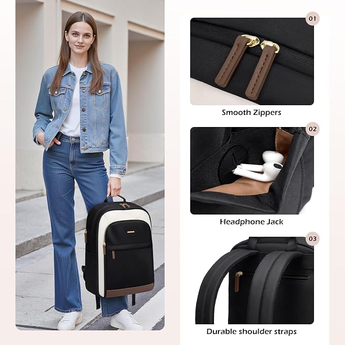 Laptop Backpack for Women Travel Carry On Bag Weekender Business Multilayer - Image 4