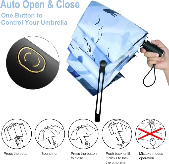 Cuby UV Sun Umbrella Compact Folding Travel Umbrella Auto Open and Close - Image 8