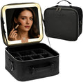 Makeup Bag with LED Mirror, PU Leather Makeup Case by BeautyOnBoard