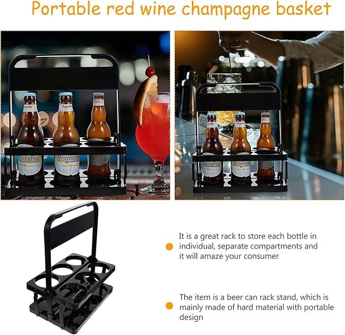 Plastic Foldable Cup Holder, 13 inches, Holds 6 Beverages, Portable - Image 8