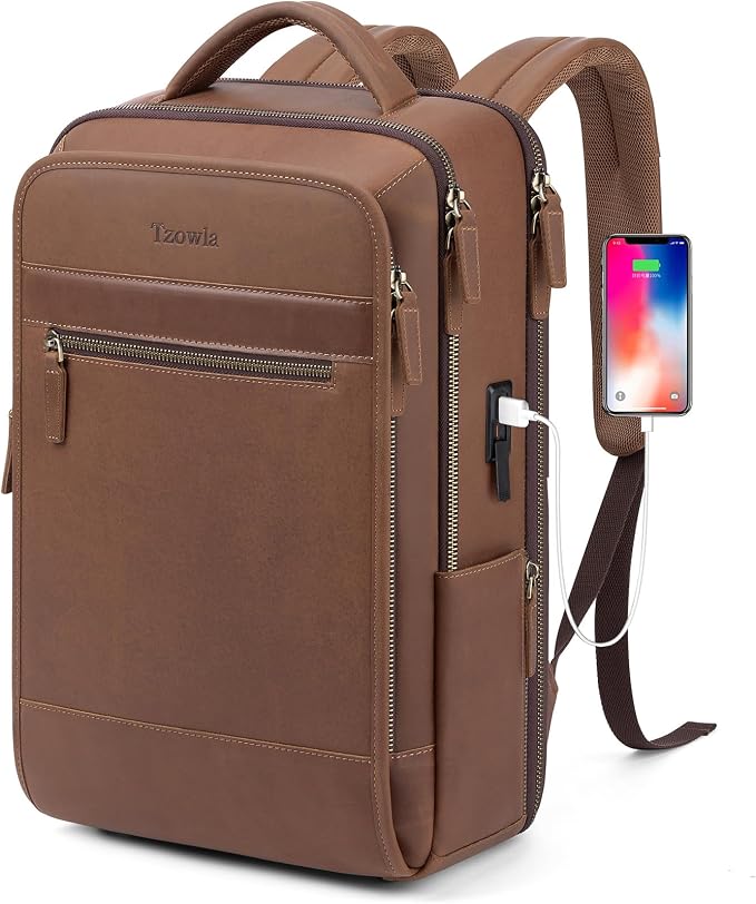 Tzowla Leather Laptop Backpack, Bag by Tzowla