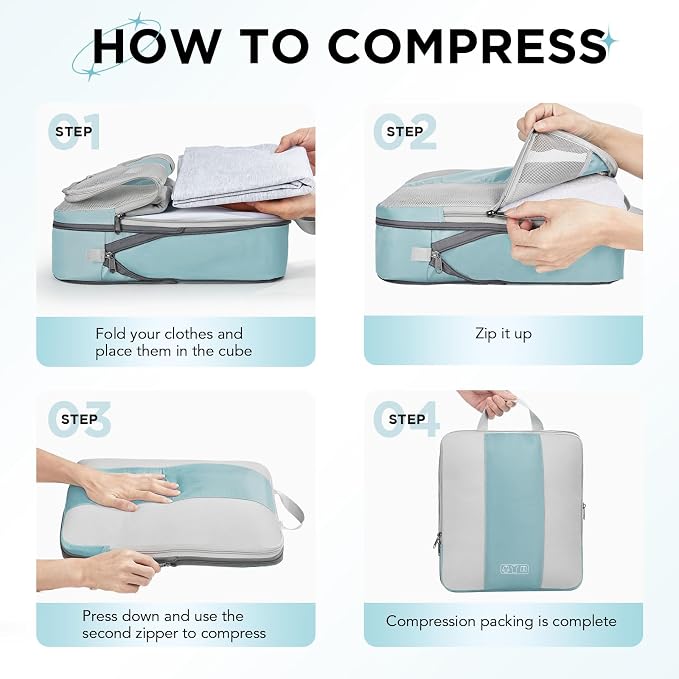 8 Set Compression Packing Cubes - Image 3