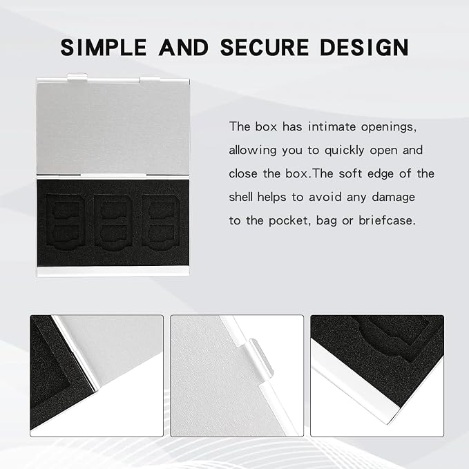 Aluminum SD Card Case, 18Slots Ultrathin SD Card Holder, Memory Card Storage - Image 6