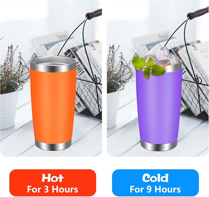 VEGOND 20oz Tumbler with Lid and Straw Stainless Steel Tumbler Cup Bulk Vacuum - Image 3