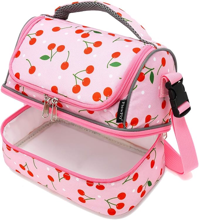 FlowFly Kids Double Decker Cooler Insulated Lunch Bag Large Tote - Image 8