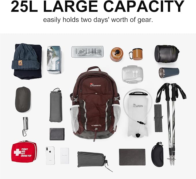 MOUNTAINTOP 25L/40L Hiking Backpack, Lightweight Travel Backpack - Image 9